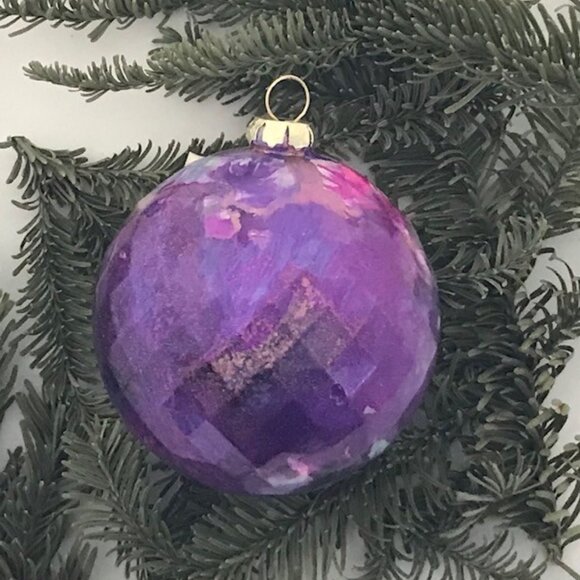 Modern Hand Painted Shatterproof Ornament - Picture 2 of 3